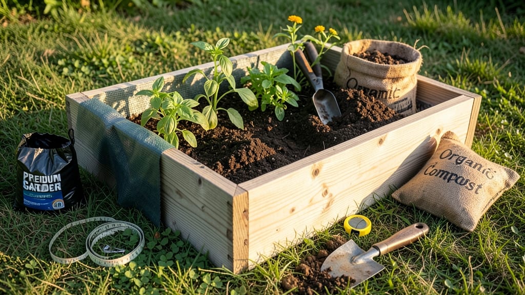How to Make a Garden Bed Box: Raised Planter With Built-In Drainage and Weed Barrier