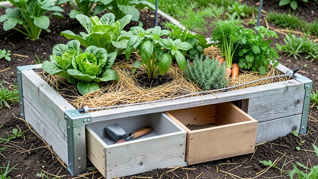 Raised Bed with Storage Underneath: Space-Saving Garden Organization System