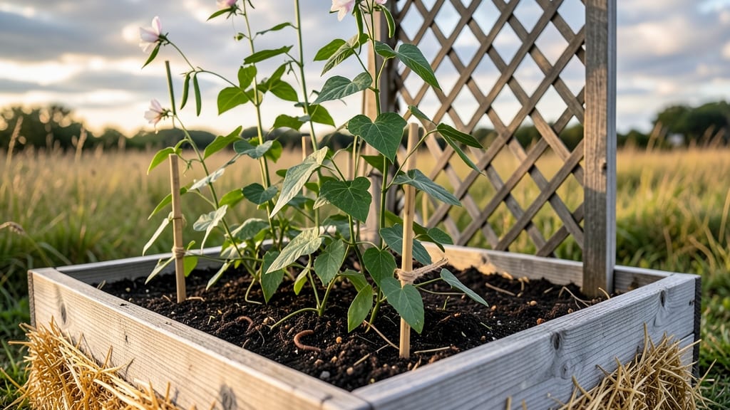 Raised Bed Garden With Trellis: Vertical Space Multiplier for Climbing Veggies