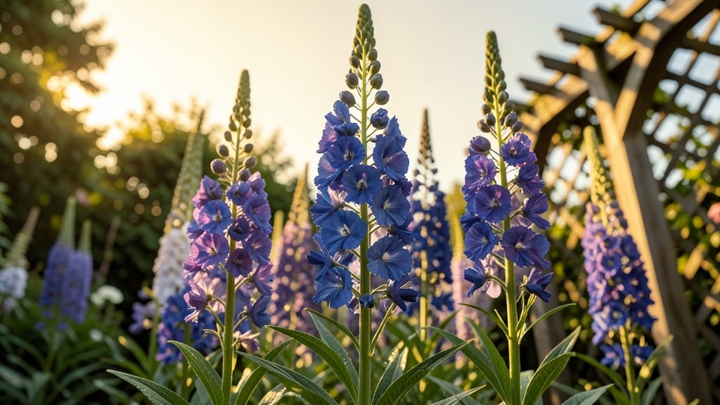 Blue and Purple Delphinium Spires