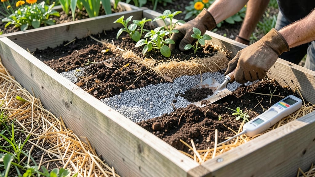 Raised Garden Bed Soil Mixture: Loose, Aerated Blend for Root Expansion