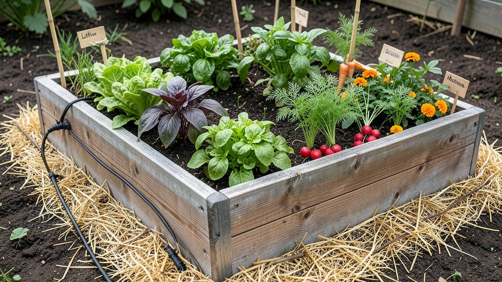 Raised Garden Beds Along Fence Line: Space-Saving Privacy With Year-Round Greenery
