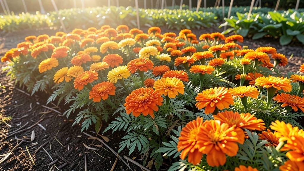 Orange and Gold Marigold Border
