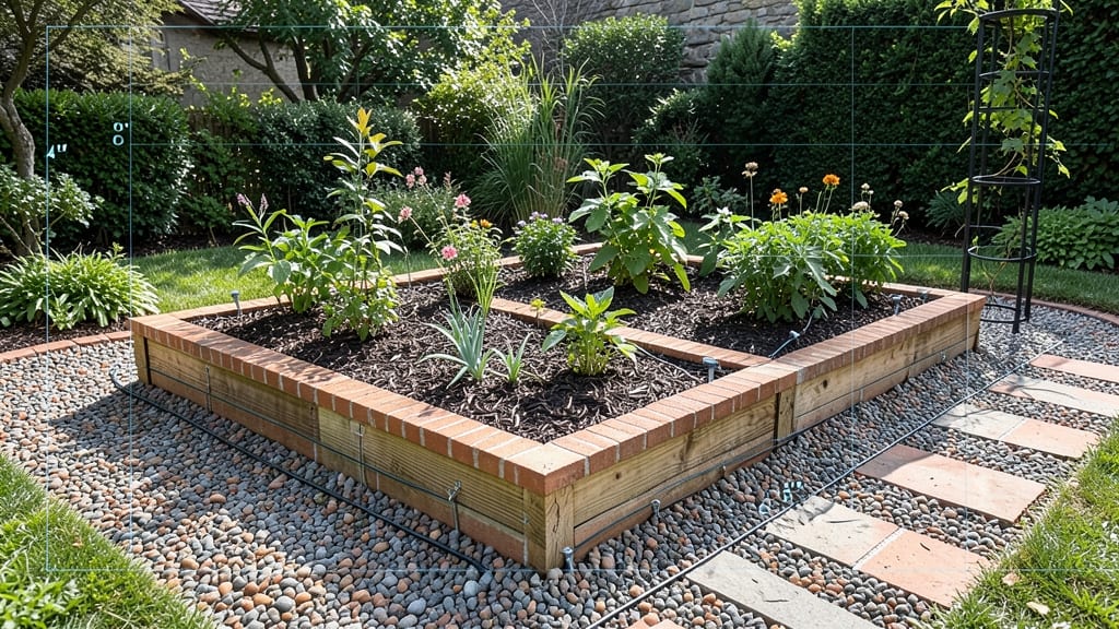 Garden Bed Design Layout: Modular Grid for Precision Plant Spacing and Yield
