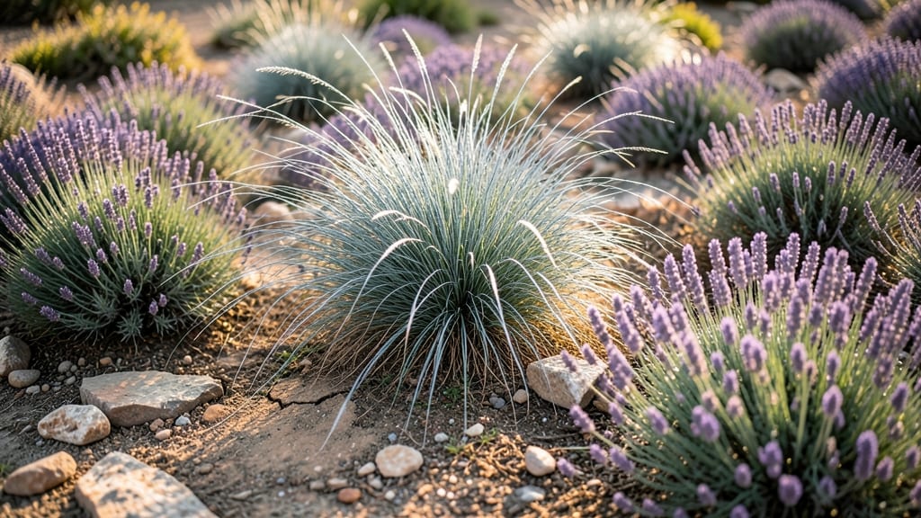 Silver and Lavender Ornamental Grass Mix